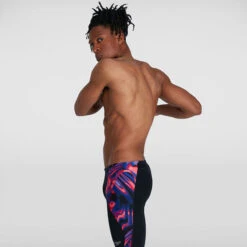 Speedo - Mens Allover Digital V-Cut Jammer - Black/Red -Funky Trunks Store speedo mens allover digital v cut jammer black red 6