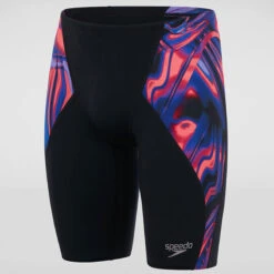 Speedo - Mens Allover Digital V-Cut Jammer - Black/Red -Funky Trunks Store speedo mens allover digital v cut jammer black red 7