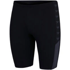 Speedo - Mens Boom Logo Splice Jammer - Black/Grey -Funky Trunks Store speedo mens boom logo splice jammer black grey 2