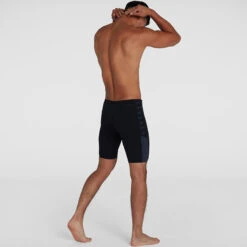 Speedo - Mens Boom Logo Splice Jammer - Black/Grey -Funky Trunks Store speedo mens boom logo splice jammer black grey 4