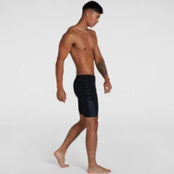 Speedo - Mens Boom Logo Splice Jammer - Black/Grey -Funky Trunks Store speedo mens boom logo splice jammer black grey 5