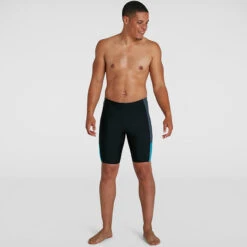 Speedo - Men's Dive Jammer - Black/Grey/Blue -Funky Trunks Store speedo mens dive jammer black grey blue 3