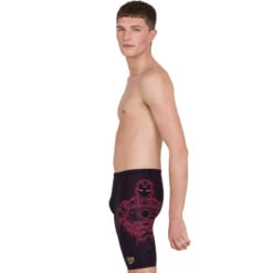 Speedo - Men's Marvel Placement V-Cut Jammer - Black/Red