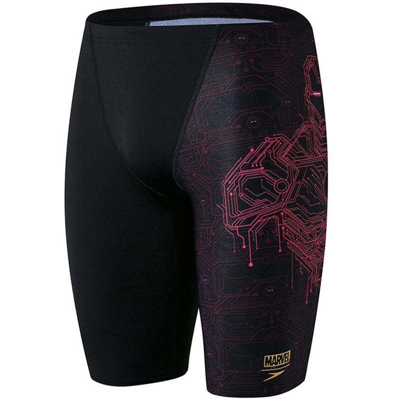 Speedo - Men's Marvel Placement V-Cut Jammer - Black/Red 4 Speedo - Men's Marvel Placement V-Cut Jammer - Black/Red - Image 2