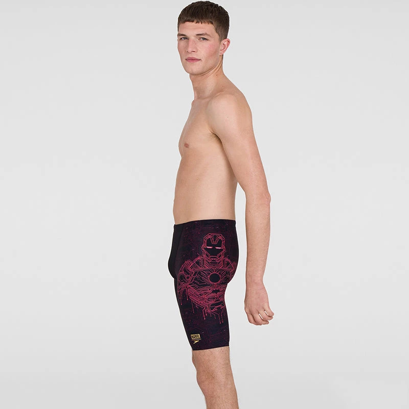 Speedo - Men's Marvel Placement V-Cut Jammer - Black/Red 7 Speedo - Men's Marvel Placement V-Cut Jammer - Black/Red - Image 5
