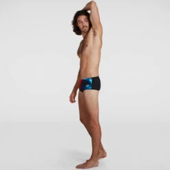 Speedo - Men's Placement Digital 14cm Trunks - Black/Orange/Blue -Funky Trunks Store speedo mens placement digital 14cm trunks black orange blue 4