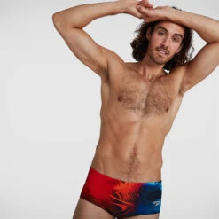 Speedo - Men's Placement Digital 14cm Trunks - Black/Orange/Blue -Funky Trunks Store speedo mens placement digital 14cm trunks black orange blue 5