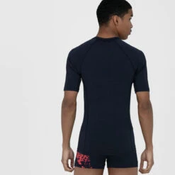 Speedo - Mens Short Sleeve Rash Top - Navy -Funky Trunks Store speedo mens short sleeve rash top navy 4