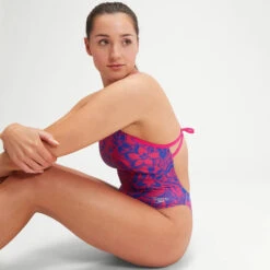 Speedo - Womens Bondi Night Floral Allover Digital Tie Back Swimsuit - Blue/Pink 14 Speedo - Womens Bondi Night Floral Allover Digital Tie Back Swimsuit - Blue/Pink -Funky Trunks Store speedo womens bondi night floral allover digital tie back swimsuit blue pink 5