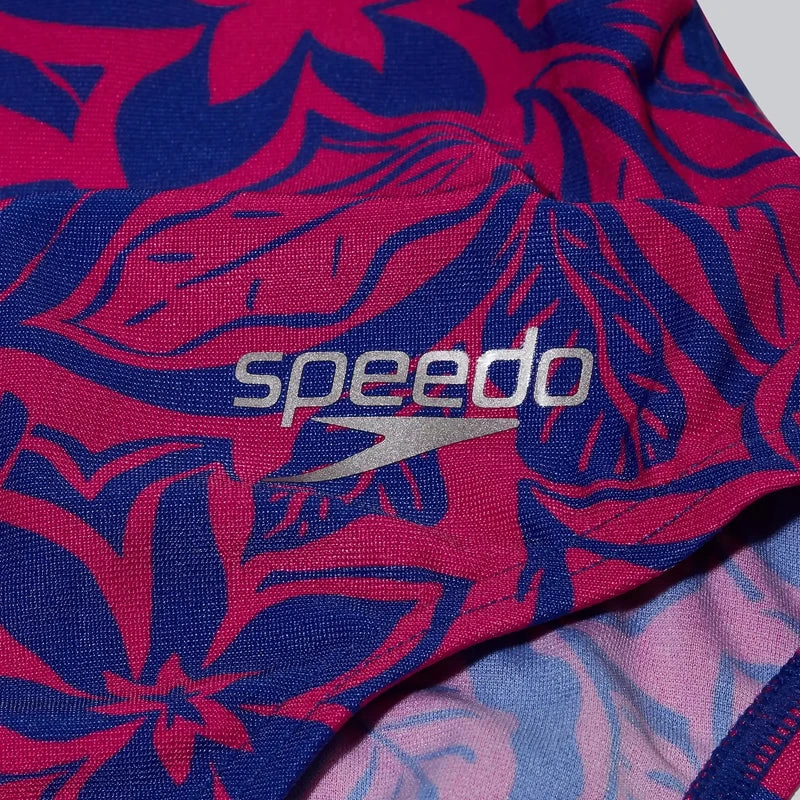 Speedo - Womens Bondi Night Floral Allover Digital Tie Back Swimsuit - Blue/Pink 10 Speedo - Womens Bondi Night Floral Allover Digital Tie Back Swimsuit - Blue/Pink - Image 8