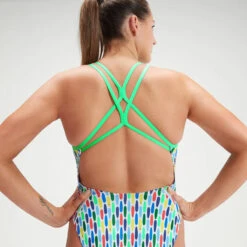 Speedo - Womens Surfboard Print Allover Digital Starback Swimsuit - Green/White -Funky Trunks Store speedo womens surfboard print allover digital starback swimsuit green white 5