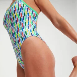 Speedo - Womens Surfboard Print Allover Digital Starback Swimsuit - Green/White -Funky Trunks Store speedo womens surfboard print allover digital starback swimsuit green white 6