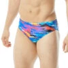 TYR - Men's Synthesis Racer Brief - Blue/Multi -Funky Trunks Store tyr mens synthesis racer 461 1