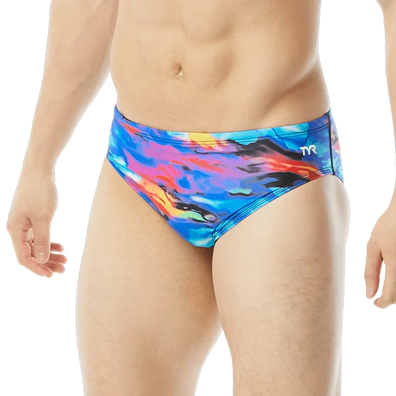 TYR - Men's Synthesis Racer Brief - Blue/Multi 3 TYR - Men's Synthesis Racer Brief - Blue/Multi