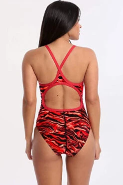 TYR - Miramar Diamondfit Ladies Swimsuit - Red -Funky Trunks Store tyr miramar diamond fit durafast elite one piece swimsuit red 610 11