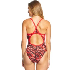 TYR - Miramar Diamondfit Ladies Swimsuit - Red -Funky Trunks Store tyr miramar diamond fit durafast elite one piece swimsuit red 610 3