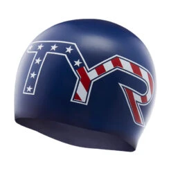 TYR - Stars And Stripes Silicone Adult Swim Cap - Navy