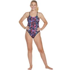 TYR - Meso Mojave Cutoutfit Ladies Swimsuit - Black/Multi -Funky Trunks Store tyr womens meso mojave cutoutfit swimsuit 004 5