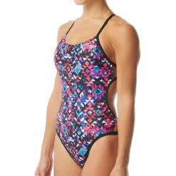 TYR - Meso Mojave Cutoutfit Ladies Swimsuit - Black/Multi -Funky Trunks Store tyr womens meso mojave cutoutfit swimsuit 004 6
