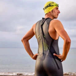 Zone3 - Mens Sleeveless Vision Wetsuit - Black/Green -Funky Trunks Store zone3 mens sleeveless vision wetsuit black green 8